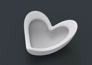 corazón plato hondo 3d impresión modelo trío Arte amor printing 3d print model - Mito3D