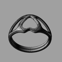 corazón anillo 3d impresión modelo trío 3d print model - Mito3D