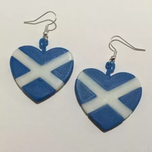 heart scotland earrings 3d printing model - threeding jewelry jewellery scottish 3d print model - Mito3D