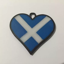 coração Escócia pingente 3d impressão modelo trio joalheria pingentes bandeira jóias escocês país 3d print model - Mito3D