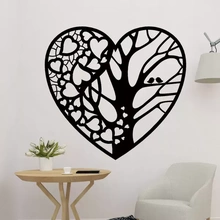 heart tree decor 3d printing model - threeding art wall love 2d sticker loving tags 3d print model - Mito3D