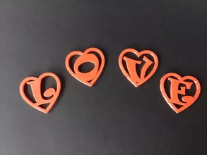 heart valentine's day 3d letters stl file printing model - threeding hobby sign alphabet 3dmodel 3dprint gadget decorations text font language 3dletters type fonts lettering 3dlettering write fusion360 homemade valentine'sday 3d print model - Mito3D