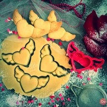 cœur ailes biscuit coupeur 3d impression modèle trio cuisine l'amour valentines journée Valentin coupeurs cuisson biscuits ustensiles 3d print model - Mito3D