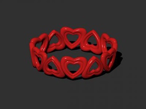 coeurs bracelet de la mode 3D modèle d'impression, l'impression fichier, imprimable modèle, en conception, d'impression 3d, bracelet,cœurs,amour,coeur,bijou,bijoux 3d print model - Mito3D