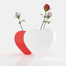 hearts vases art 3D printing model, file, printable design, 3d print, 3d, printing, printable, valentines, day, vases, hearts, modeling, art, gift, special, red, wite, 3d print model - Mito3D