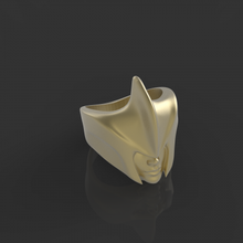 helmet ring 3d print model fashion 3D printing model, file, printable design, print, art rings warrior male jewelry jewellery gold silver platinum human sculpture organic relief knight middleages sterling 3d print model - Mito3D