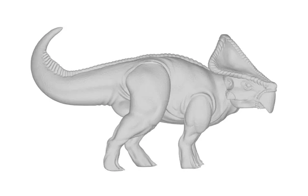 herbívoro dinossauro protoceratops 3d impressão modelo trio tag 3d print model - Mito3D