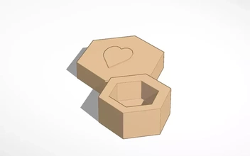 hexagonal wooden box 3d printing model - threeding wood jewelery jewelry boxes small filaments 3d print model - Mito3D
