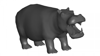 hippopotame 3d modèle 3D impression fichier imprimable conception 3d print model - Mito3D