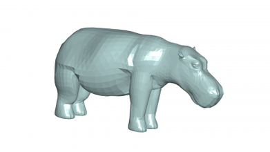 hipopótamo 3d modelo 3D impresión expediente imprimible diseño 3d print model - Mito3D