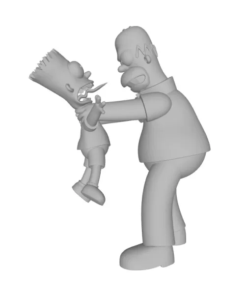 homer strangles bart 3d printing model - threeding homer strangles bart 3D print model - Mito3D