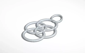 cerceaux pendentif 3d impression modèle trio pendentifs Collier colliers 3d print model - Mito3D