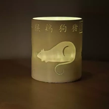 horoscope tealight cover rat 3d printing model - threeding sheep rooster horse dragon snake dog monkey rabbit pig tiger star sign goat ox zodiacal 3d print model - Mito3D