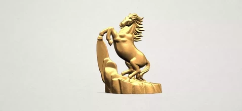 cheval 3d impression modèle trio sculpture animal statue Humain maison figurines miniatures personnages 3d print model - Mito3D