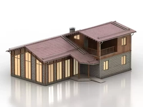 Haus 3d Drucken Modell dreiding Architektur Gebäude Konstruktion Wohn Außen Land 3d print model - Mito3D