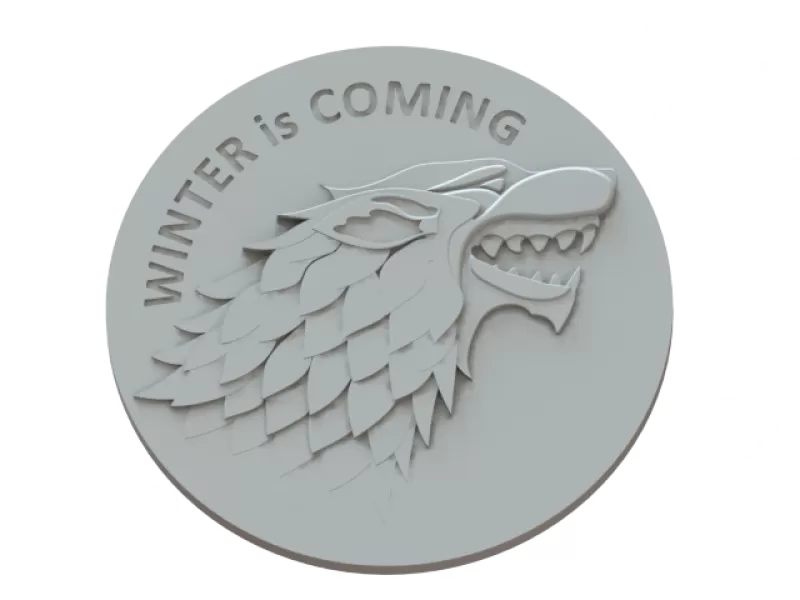 house stark sigil 3d printing model - threeding sign wolf games thrones 3D print model - Mito3D