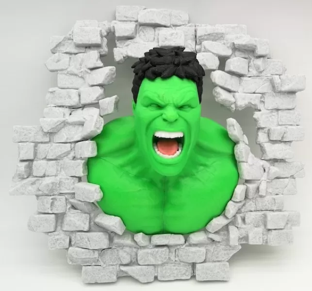 ponton fracasser mur stl modèle 3d impression fanart super héros 3dprinting merveille BD stlmodel 3dprintmodel fracas carcasse hulk3dprint brise hurlanthulk géant vert rage 3D print model - Mito3D