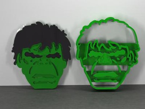 hulks head -cookie cutter other things 3D printing model, file, printable design, 3d print, hulk, cooki cutter, marvel 3d print model - Mito3D