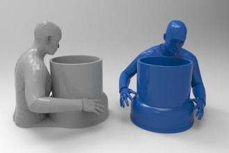 human pencil holder home office & garden 3D printing model, file, printable design, 3d print, Human, Pencil 3d print model - Mito3D