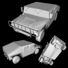 Humvee Alto mobilidade polivalente Rodas veículo 3d impressão modelo trio humviee 3d print model - Mito3D