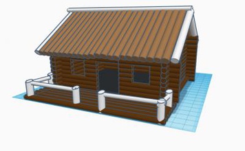 Jagdhütte Kunst 3D-Druck-Modell, 3D-Druck-Datei, 3D-druckbares Modell, 3D-Druck, Gestaltung, Druck 3d, Jagd, Hütte, Wald, Haus 3d print model - Mito3D