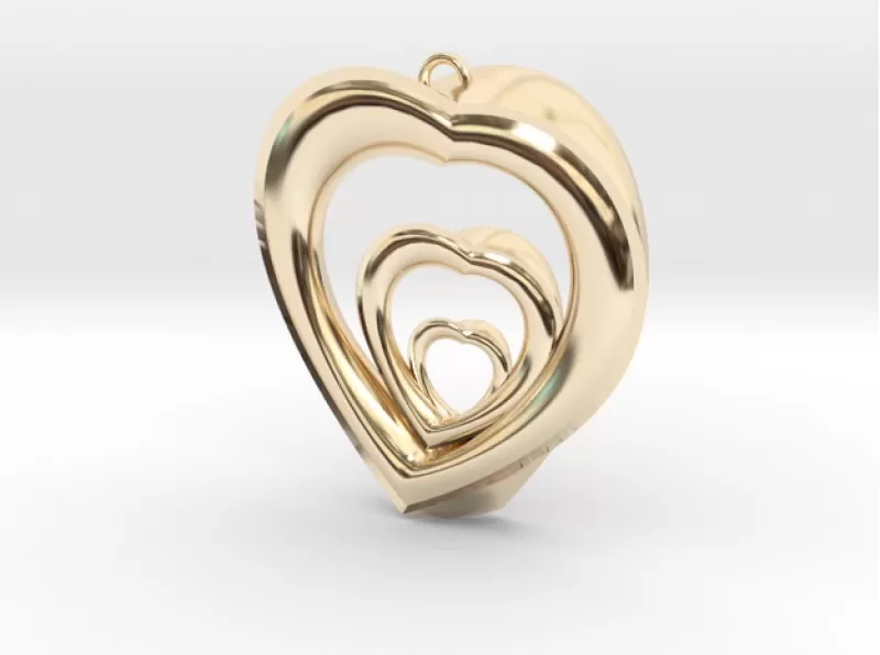 unendlich Liebe Anhänger 3d Drucken Modell dreiding Herz Schmuck Juwel Gold wunderschönen 3D print model - Mito3D
