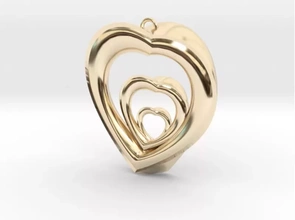 infinito amar pingente 3d impressão modelo trio coração joalheria pingentes jóia ouro lindo 3d print model - Mito3D