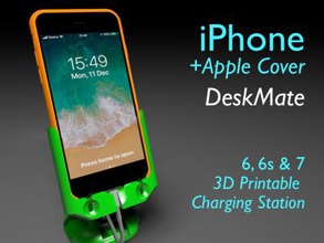 iphone+apple cover 6 6s & 7 deskmate electronic technology 3D printing model, file, printable design, 3d print, iPhone, Apple Watch, Charging Station, iPhone Holder, 6, 6s, 7, 3d print model - Mito3D