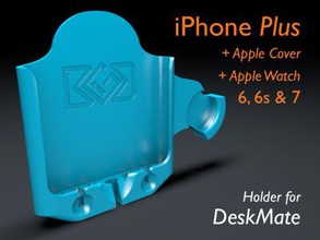iphone 6 6s & 7 plus + apple cover watch holder deskmate electronic technology 3D printing model, file, printable design, 3d print, iPhone, Apple Watch, Charging Station, iPhone Holder, 6, 6s, 7, 3d print model - Mito3D