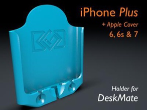 iphone 6 6s & 7 plus + apple cover holder deskmate electronic technology 3D printing model, file, printable design, 3d print, iPhone, Apple Watch, Charging Station, iPhone Holder, 6, 6s, 7, 3d print model - Mito3D