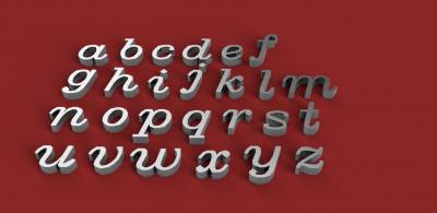 italic font lowercase 3d letters stl file other things 3D printing model, file, printable design, print, 3dletter, 3dletters, type, decoration, words, other, gadgets, agency, fonts, language, sign, symbol, letter, stlfile, 3dmodel, 3dprint, alphabet, letters, font, text 3d print model - Mito3D