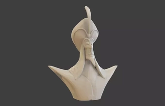 jafar 3d printing model - threeding sculpture bust stylized cartoon disney lowpoly myart aladin 3d print model - Mito3D