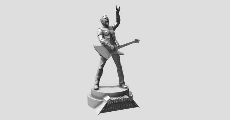 Giacomo hetfield metallica 3d stampa modello treding greco arte bianca luce scultura nero statua uomo metallo stella Dio calcolo chitarra classico 3D print model - Mito3D