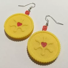 jammie bikkie earrings 3d printing model - threeding jewelry jewellery sweet jam biscuits snacks 3d print model - Mito3D
