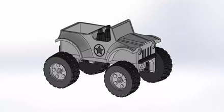jeep car toy individual suspension 3d printing model - threeding toys road 3d print model - Mito3D