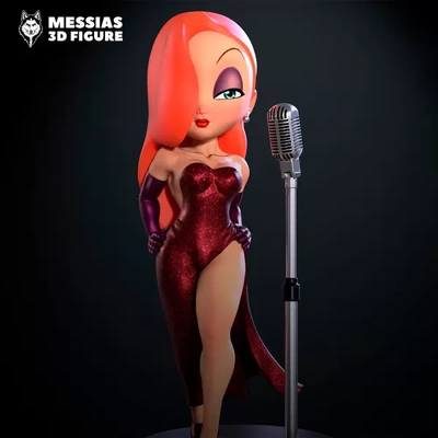 jessica rabbit chibi 3d printing model - threeding tags collectibles style classic animation print files adorable characters customizable figures decor whimsical nostalgia art cartoon 3d print model - Mito3D