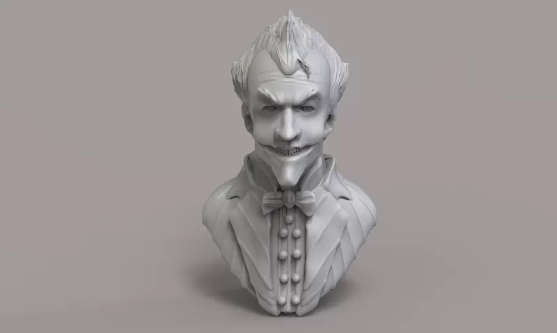 joker buste 3d impression modèle trio sculpture batman pitre 3D print model - Mito3D