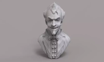 joker buste 3d impression modèle trio sculpture batman pitre 3d print model - Mito3D