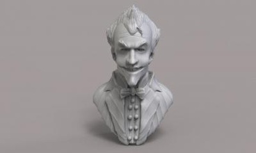 joker bust art 3D printing model, file, printable design, 3d print, joker,bust,sculpture,batman,clown 3d print model - Mito3D