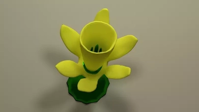 jonquille 3d impression modèle trio fleur imprimable bureau ornement 3d print model - Mito3D