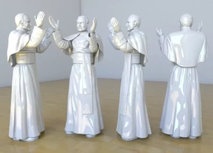 juan pablo ii 3d stampa modello treding cattolico arredamento interni religioso tubo flessibile 3d print model - Mito3D