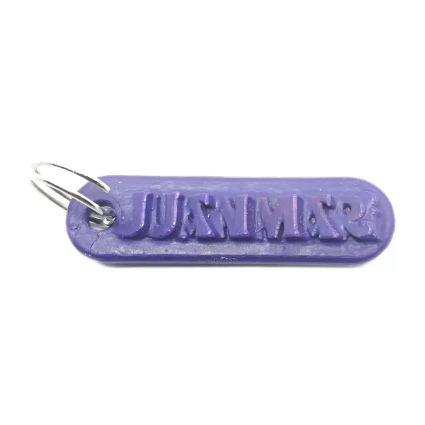 juanmari personalized keychain embossed letters 3d printing model - threeding customizable keychains names 3D print model - Mito3D