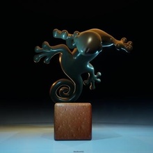 saltar lagartija Arte decoración escultura juguete 3d print model - Mito3D