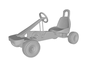 niños pedal coche vehiculo 3d impresión modelo trío 3d print model - Mito3D