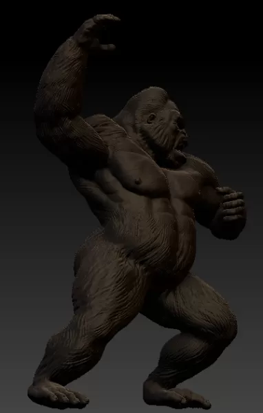 kral kong 3d baskı model üçleme maymun goril 3D print model - Mito3D