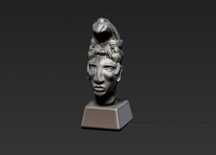 Kral pacal antika ve tarihi 3D baskı modeli, dosya, yazdırılabilir model, tasarım, 3 boyutlu baskı, Kral,pacal,Maya,baş,heykel,büst,tarihi,Meksika,guatemala,Aztek,Amerika 3d print model - Mito3D