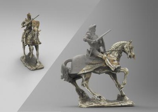cavaliere statuetta cavallo antiquariato e storico La stampa 3D, modello, file di 3D stampabile la progettazione, 3d, cavaliere, statuina, del cavallo, dell'art 3d print model - Mito3D