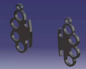 knuckle-duster - earrings 3d printing model - threeding knuckle-duster - earrings 3d print model - Mito3D
