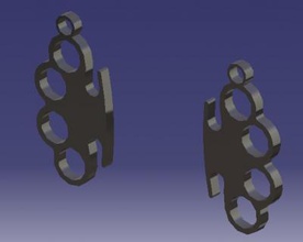 knuckle-duster - pendientes de la moda 3D modelo impresión, impresión en archivo, imprimibles 3D, diseño 3d, los Nudillos-Duster Pendientes 3d print model - Mito3D