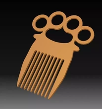 knuckle-duster comb 3d printing model - threeding knuckle-duster comb 3d print model - Mito3D